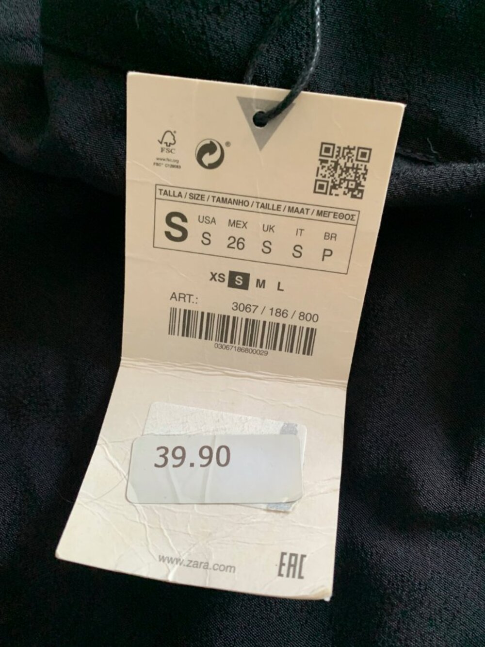 NWT ZARA Women's Black High Waisted Midi Skirt with Side Slit & Buttons Sz S - Picture 8 of 8